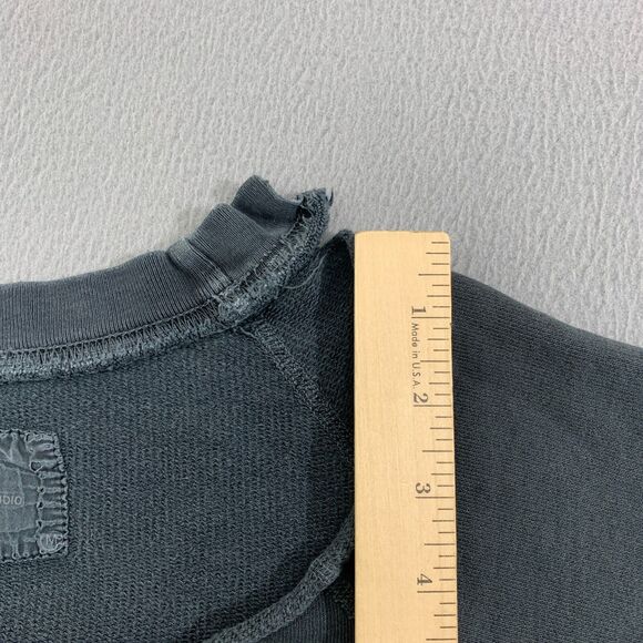 Nili Lotan Pullover Sweater Top Womens Medium Charcoal Black Sleeve Ripped - Picture 16 of 16